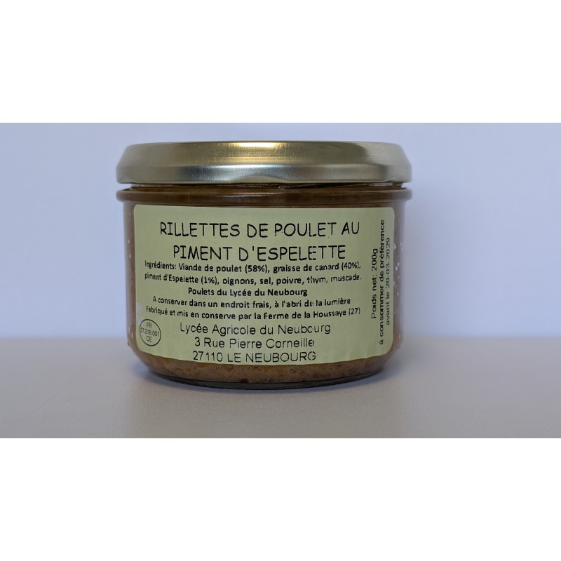 Rillettes de Poulet au Piment d'esplelette