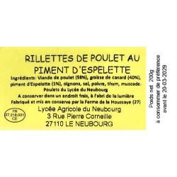 Rillettes de Poulet au Piment d'esplelette
